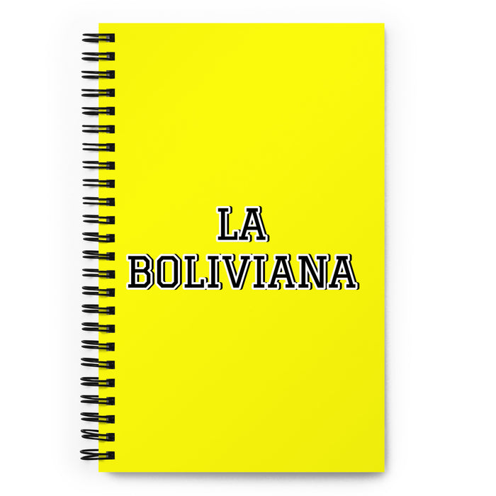 La Boliviana The Bolivian | Yellow Spiral Notebook, 140 Dotted Sheets | Funny Gift Idea Home Office Work | Mexican Spanish Pride Gift