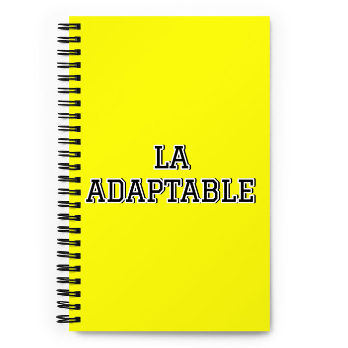 La Adaptable The Adaptable One | Yellow Spiral Notebook, 140 Dotted Sheets | Funny Gift Idea Home Office Work | Mexican Spanish Pride Gift