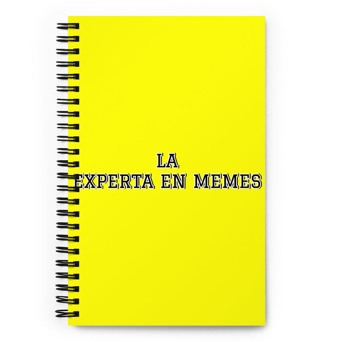 La Experta En Memes The Meme Expert | Yellow Spiral Notebook, 140 Dotted Sheets | Funny Gift Idea Home Office Work | Mexican Spanish Pride Gift