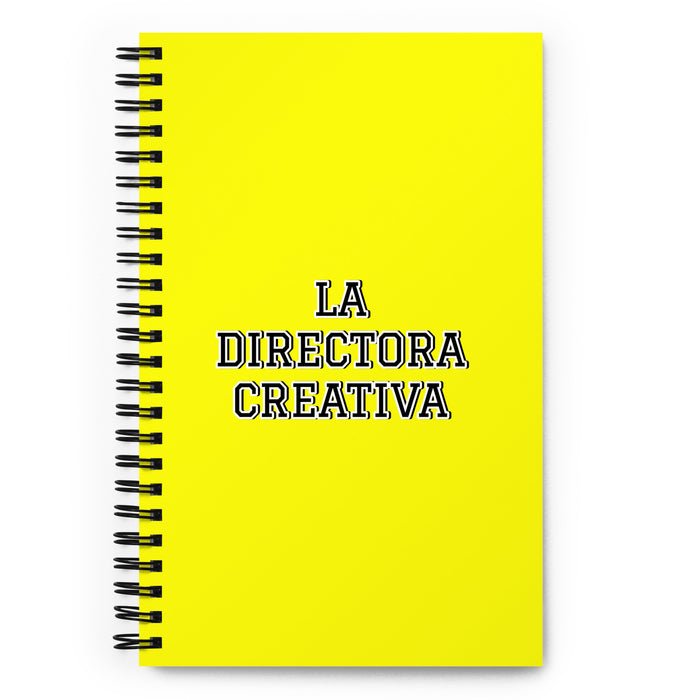 La Directora Creativa The Creative Director | Yellow Spiral Notebook, 140 Dotted Sheets | Funny Gift Idea Home Office Work | Mexican Spanish Pride Gift