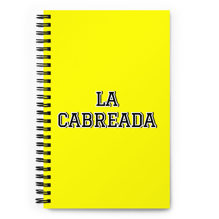 La Cabreada The Pissed Off One | Yellow Spiral Notebook, 140 Dotted Sheets | Funny Gift Idea Home Office Work | Mexican Spanish Pride Gift