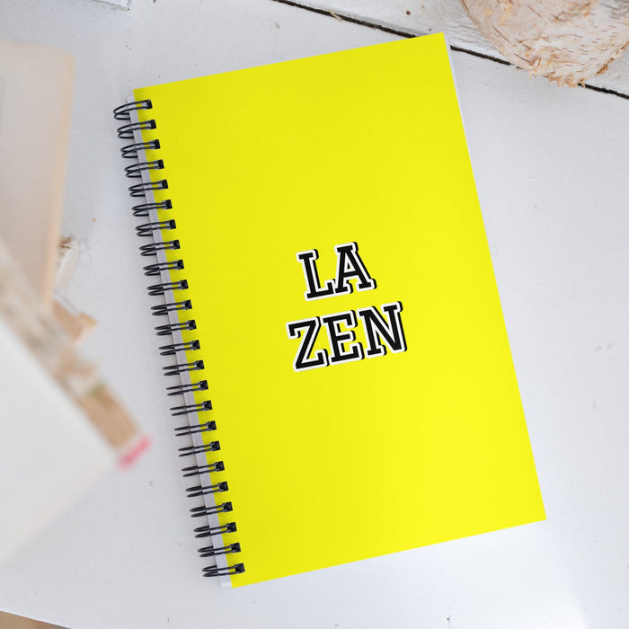 La Zen The Zen Practitioner | Yellow Spiral Notebook, 140 Dotted Sheets | Funny Gift Idea Home Office Work | Mexican Spanish Pride Gift