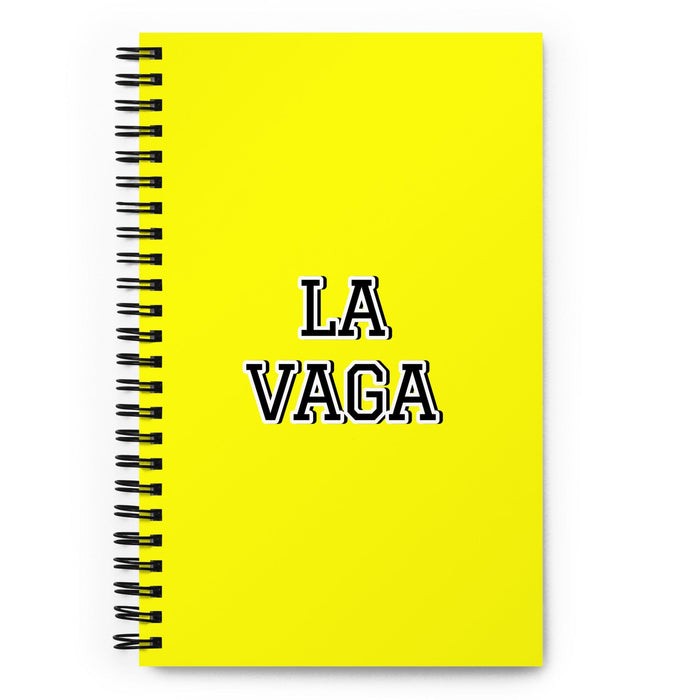 La Vaga The Lazy One | Yellow Spiral Notebook, 140 Dotted Sheets | Funny Gift Idea Home Office Work | Mexican Spanish Pride Gift