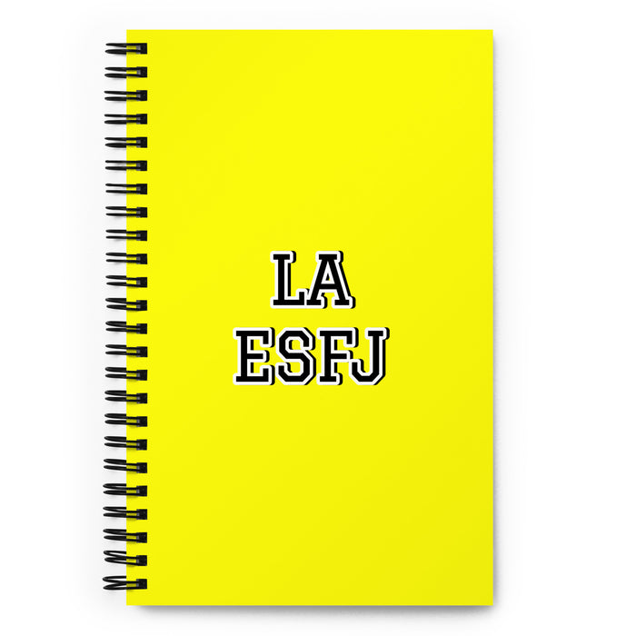 La Esfj The Consul | Yellow Spiral Notebook, 140 Dotted Sheets | Funny Gift Idea Home Office Work | Mexican Spanish Pride Gift