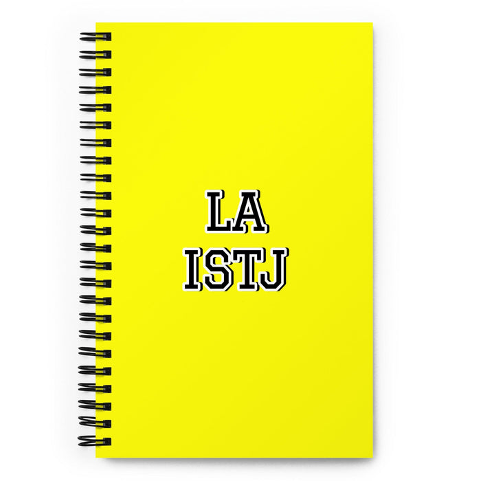 La Istj The Logistician | Yellow Spiral Notebook, 140 Dotted Sheets | Funny Gift Idea Home Office Work | Mexican Spanish Pride Gift