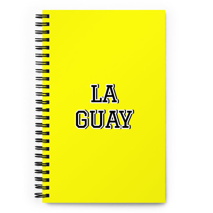 La Guay The Cool One | Yellow Spiral Notebook, 140 Dotted Sheets | Funny Gift Idea Home Office Work | Mexican Spanish Pride Gift