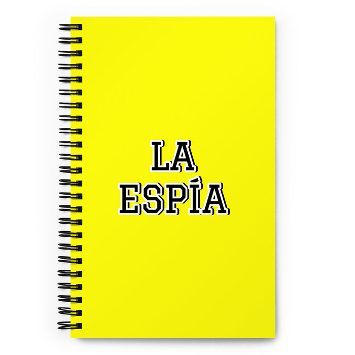 La Espía The Spy | Yellow Spiral Notebook, 140 Dotted Sheets | Funny Gift Idea Home Office Work | Mexican Spanish Pride Gift