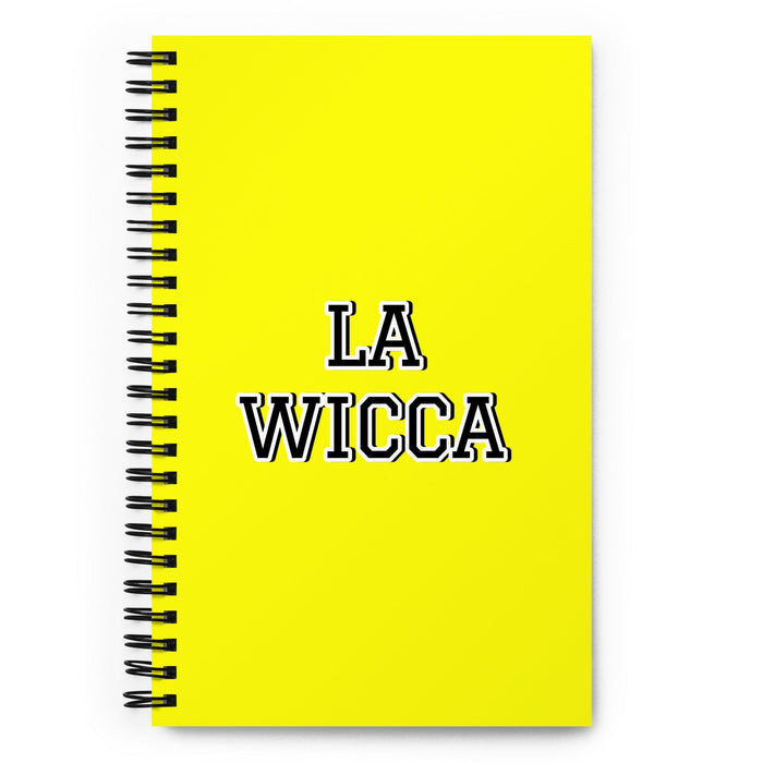 La Wicca The Wiccan | Yellow Spiral Notebook, 140 Dotted Sheets | Funny Gift Idea Home Office Work | Mexican Spanish Pride Gift