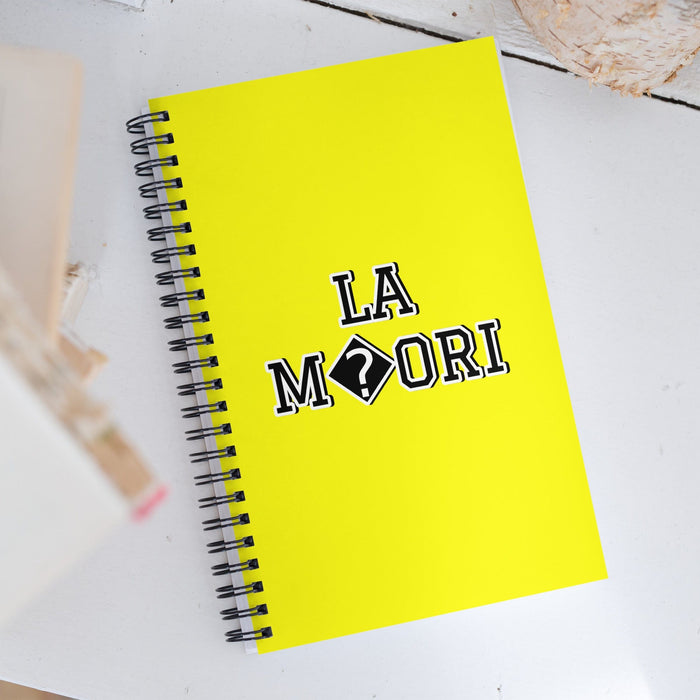 La Māori The Māori | Yellow Spiral Notebook, 140 Dotted Sheets | Funny Gift Idea Home Office Work | Mexican Spanish Pride Gift