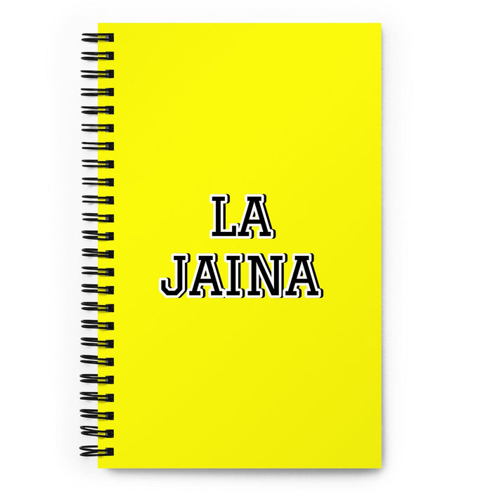 La Jaina The Girlfriend/Boyfriend | Yellow Spiral Notebook, 140 Dotted Sheets | Funny Gift Idea Home Office Work | Mexican Spanish Pride Gift