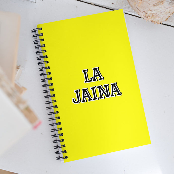 La Jaina The Girlfriend/Boyfriend | Yellow Spiral Notebook, 140 Dotted Sheets | Funny Gift Idea Home Office Work | Mexican Spanish Pride Gift