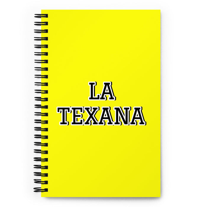 La Texana The Texan | Cahier à spirale jaune, 140 feuilles pointillées | Idée cadeau amusante pour le travail à domicile et au bureau | Cadeau de fierté mexicaine espagnole