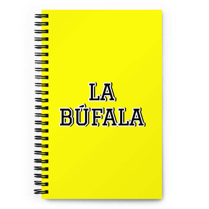 La Búfala The Ox | Yellow Spiral Notebook, 140 Dotted Sheets | Funny Gift Idea Home Office Work | Mexican Spanish Pride Gift