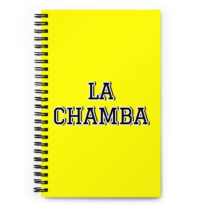 La Chamba The Worker | Yellow Spiral Notebook, 140 Dotted Sheets | Funny Gift Idea Home Office Work | Mexican Spanish Pride Gift