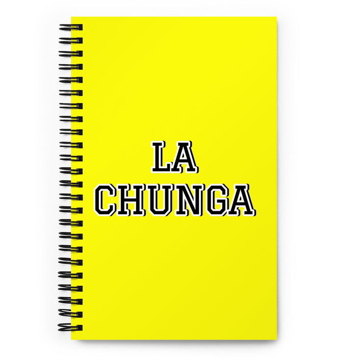 La Chunga The Tough One | Yellow Spiral Notebook, 140 Dotted Sheets | Funny Gift Idea Home Office Work | Mexican Spanish Pride Gift