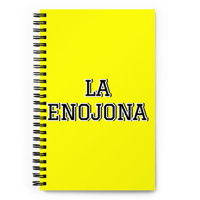 La Enojona The Angry One | Yellow Spiral Notebook, 140 Dotted Sheets | Funny Gift Idea Home Office Work | Mexican Spanish Pride Gift