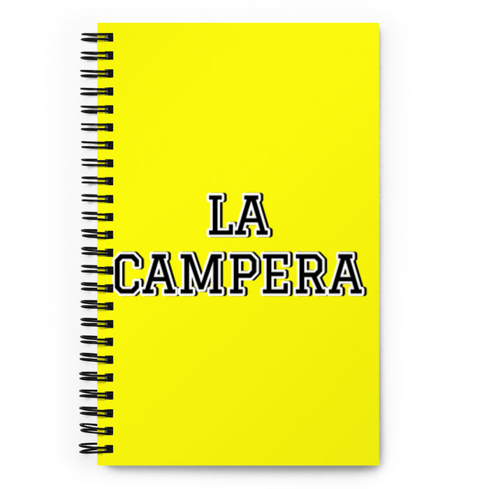 La Campera The Camper | Yellow Spiral Notebook, 140 Dotted Sheets | Funny Gift Idea Home Office Work | Mexican Spanish Pride Gift