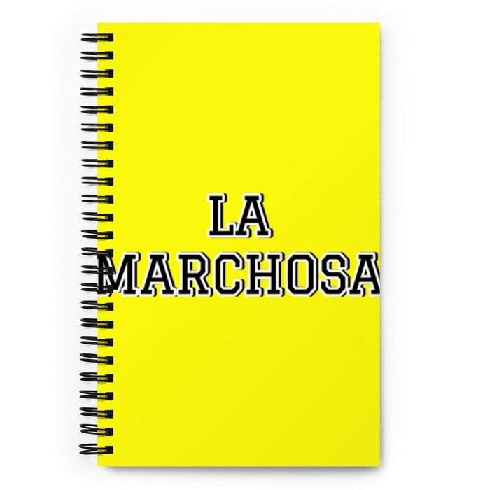 La Marchosa The Party Animal | Yellow Spiral Notebook, 140 Dotted Sheets | Funny Gift Idea Home Office Work | Mexican Spanish Pride Gift