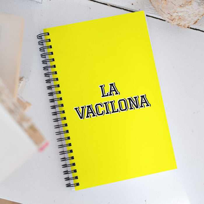 La Vacilona The Jokester | Yellow Spiral Notebook, 140 Dotted Sheets | Funny Gift Idea Home Office Work | Mexican Spanish Pride Gift