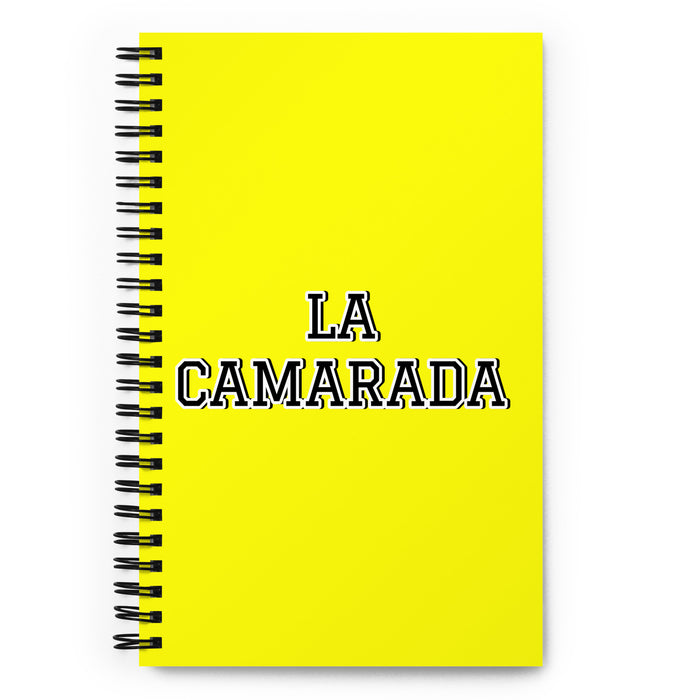 La Camarada The Comrade | Yellow Spiral Notebook, 140 Dotted Sheets | Funny Gift Idea Home Office Work | Mexican Spanish Pride Gift