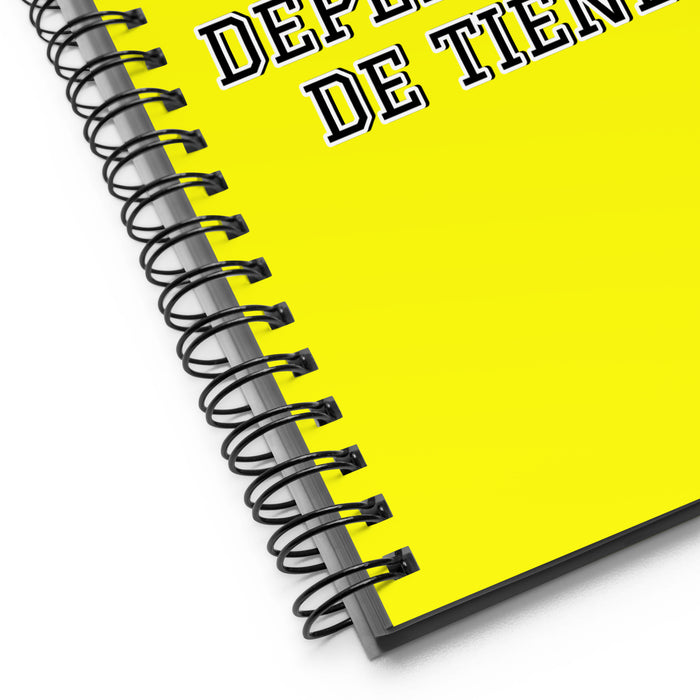 La Dependienta De Tienda The Store Clerk | Yellow Spiral Notebook, 140 Dotted Sheets | Funny Gift Idea Home Office Work | Mexican Spanish Pride Gift