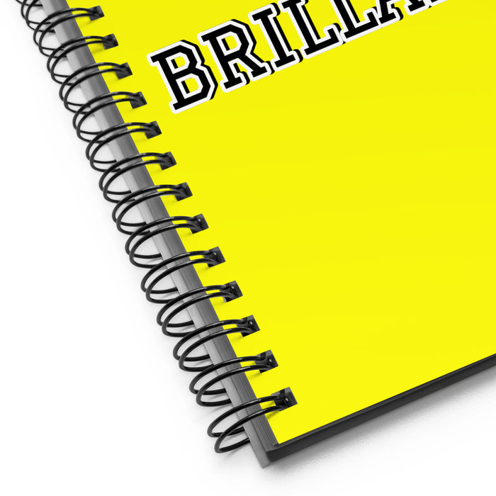 La Brillante The Brilliant One | Yellow Spiral Notebook, 140 Dotted Sheets | Funny Gift Idea Home Office Work | Mexican Spanish Pride Gift