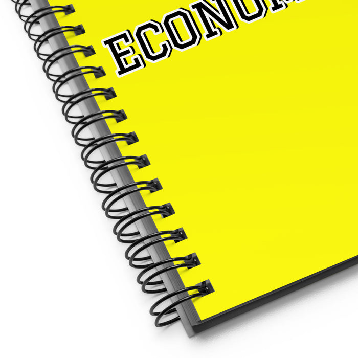 La Economista The Economist | Yellow Spiral Notebook, 140 Dotted Sheets | Funny Gift Idea Home Office Work | Mexican Spanish Pride Gift