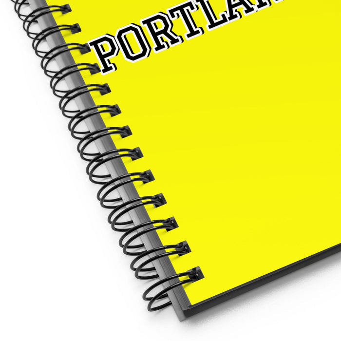 La Portlandeña The Portland Resident | Yellow Spiral Notebook, 140 Dotted Sheets | Funny Gift Idea Home Office Work | Mexican Spanish Pride Gift