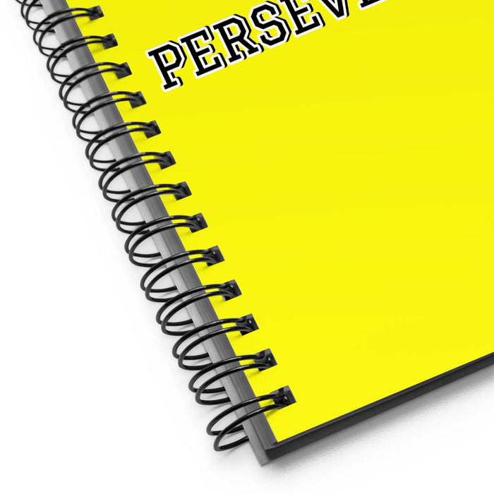 La Perseverante The Perseverant One | Yellow Spiral Notebook, 140 Dotted Sheets | Funny Gift Idea Home Office Work | Mexican Spanish Pride Gift