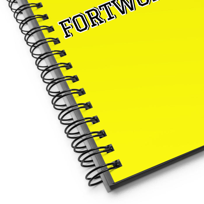 La Fortwortense The Fort Worth Resident | Yellow Spiral Notebook, 140 Dotted Sheets | Funny Gift Idea Home Office Work | Mexican Spanish Pride Gift