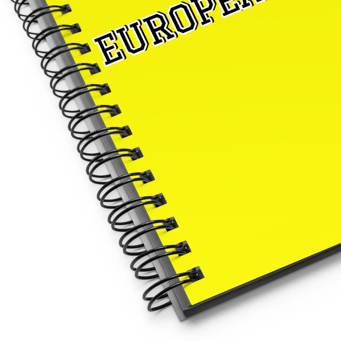 La Europea Norte The Northern European | Yellow Spiral Notebook, 140 Dotted Sheets | Funny Gift Idea Home Office Work | Mexican Spanish Pride Gift