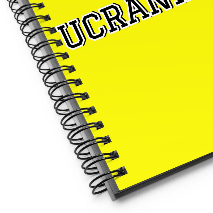 La Ucraniana The Ukrainian | Yellow Spiral Notebook, 140 Dotted Sheets | Funny Gift Idea Home Office Work | Mexican Spanish Pride Gift