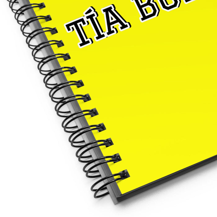 La Tía Buena The Hot One | Yellow Spiral Notebook, 140 Dotted Sheets | Funny Gift Idea Home Office Work | Mexican Spanish Pride Gift