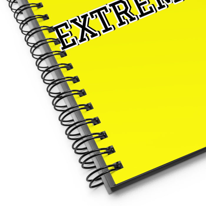 La Extremeña The Extremaduran | Yellow Spiral Notebook, 140 Dotted Sheets | Funny Gift Idea Home Office Work | Mexican Spanish Pride Gift