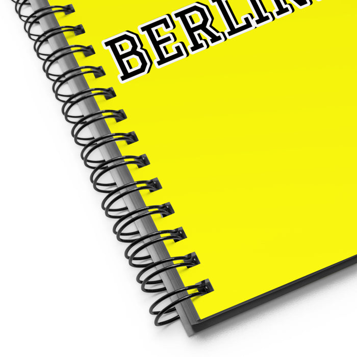 La Berlinesa The Berliner | Yellow Spiral Notebook, 140 Dotted Sheets | Funny Gift Idea Home Office Work | Mexican Spanish Pride Gift