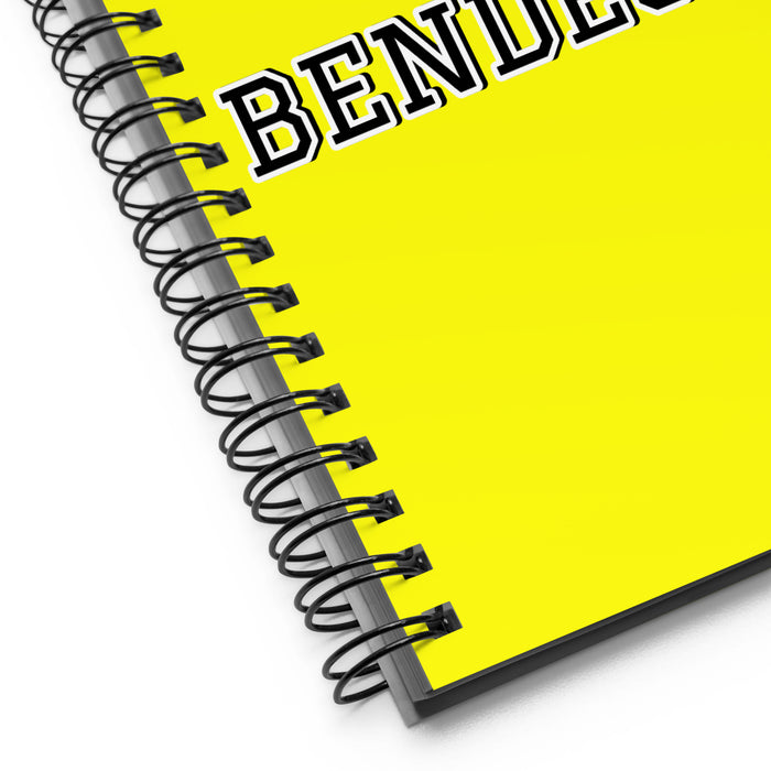 La Bendecida The Blessed One | Yellow Spiral Notebook, 140 Dotted Sheets | Funny Gift Idea Home Office Work | Mexican Spanish Pride Gift