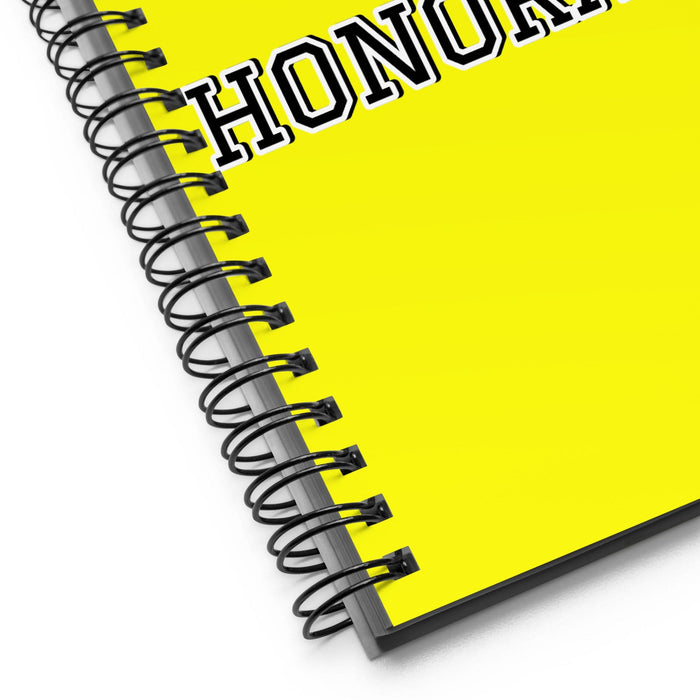 La Honorable The Honorable | Yellow Spiral Notebook, 140 Dotted Sheets | Funny Gift Idea Home Office Work | Mexican Spanish Pride Gift