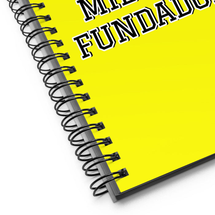 La Miembra Fundadora The Founding Member | Yellow Spiral Notebook, 140 Dotted Sheets | Funny Gift Idea Home Office Work | Mexican Spanish Pride Gift