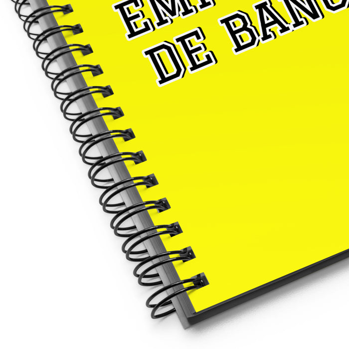 La Empleada De Banco The Bank Teller | Yellow Spiral Notebook, 140 Dotted Sheets | Funny Gift Idea Home Office Work | Mexican Spanish Pride Gift