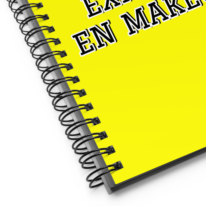 La Experta En Makeup The Makeup Expert | Yellow Spiral Notebook, 140 Dotted Sheets | Funny Gift Idea Home Office Work | Mexican Spanish Pride Gift