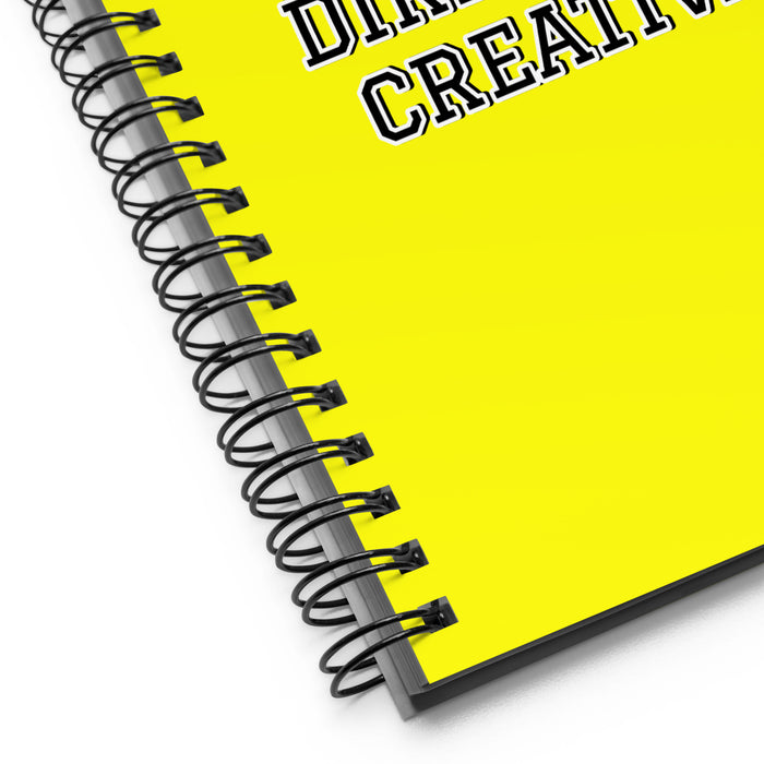 La Directora Creativa The Creative Director | Yellow Spiral Notebook, 140 Dotted Sheets | Funny Gift Idea Home Office Work | Mexican Spanish Pride Gift