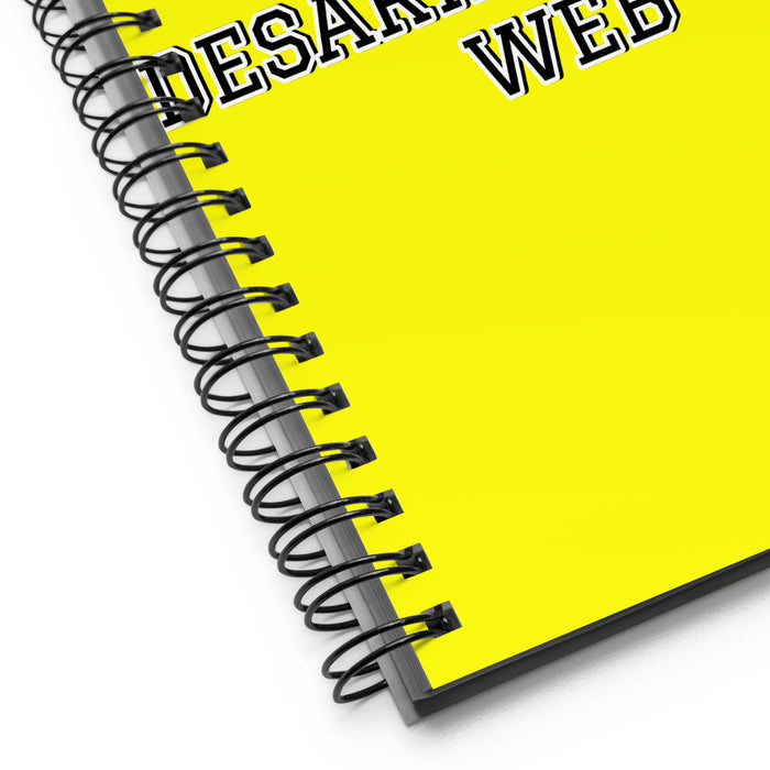 La Desarrolladora Web The Web Developer | Yellow Spiral Notebook, 140 Dotted Sheets | Funny Gift Idea Home Office Work | Mexican Spanish Pride Gift