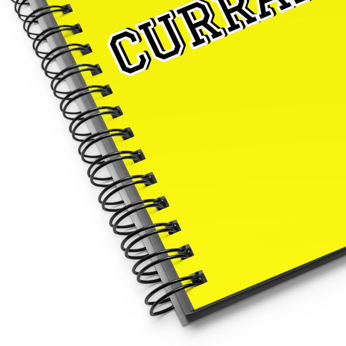 La Curranta The Hard Worker | Yellow Spiral Notebook, 140 Dotted Sheets | Funny Gift Idea Home Office Work | Mexican Spanish Pride Gift