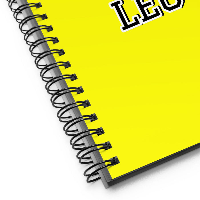 La Leo The Leo | Yellow Spiral Notebook, 140 Dotted Sheets | Funny Gift Idea Home Office Work | Mexican Spanish Pride Gift