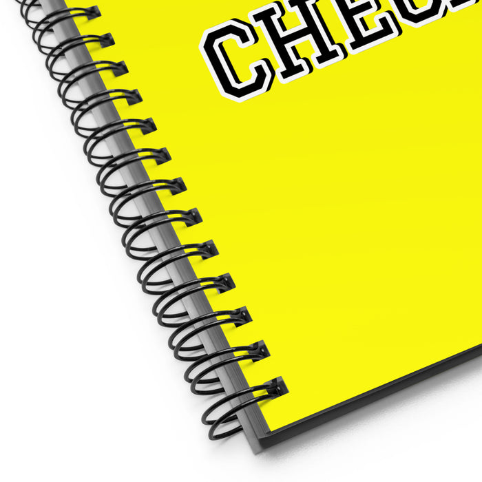 La Checa The Czech | Yellow Spiral Notebook, 140 Dotted Sheets | Funny Gift Idea Home Office Work | Mexican Spanish Pride Gift