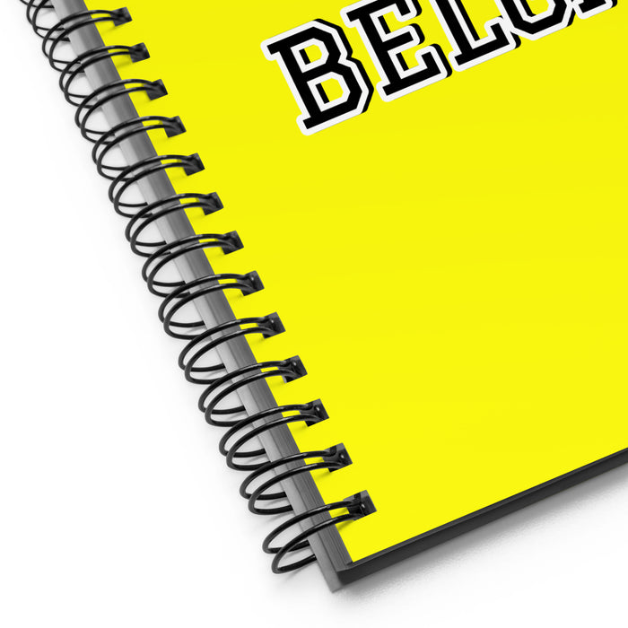 La Belga The Belgian | Yellow Spiral Notebook, 140 Dotted Sheets | Funny Gift Idea Home Office Work | Mexican Spanish Pride Gift