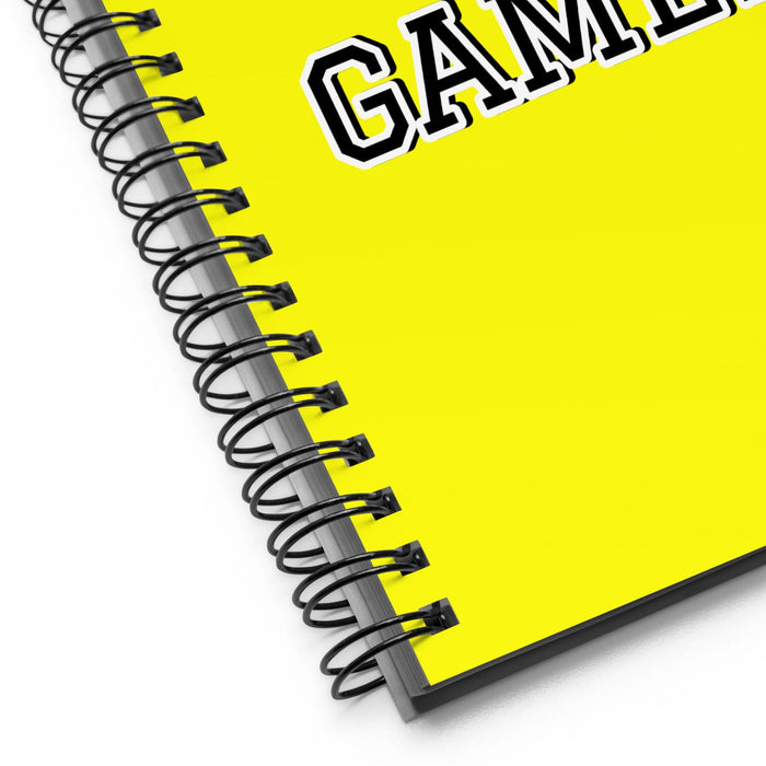 La Gamer The Gamer | Yellow Spiral Notebook, 140 Dotted Sheets | Funny Gift Idea Home Office Work | Mexican Spanish Pride Gift