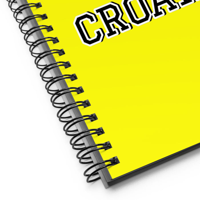 La Croata The Croatian | Yellow Spiral Notebook, 140 Dotted Sheets | Funny Gift Idea Home Office Work | Mexican Spanish Pride Gift