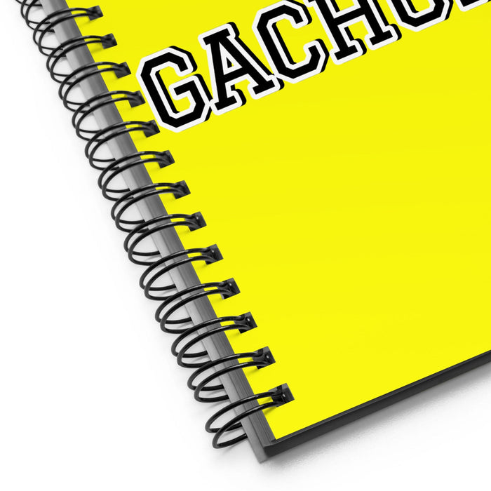 La Gachona The Mean One | Yellow Spiral Notebook, 140 Dotted Sheets | Funny Gift Idea Home Office Work | Mexican Spanish Pride Gift