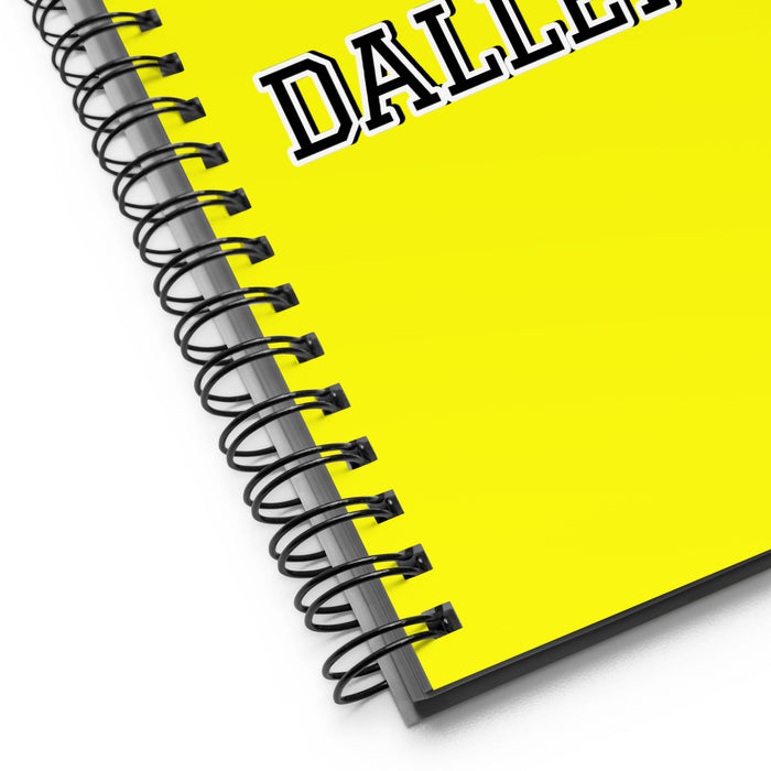 La Dallense The Dallasite | Yellow Spiral Notebook, 140 Dotted Sheets | Funny Gift Idea Home Office Work | Mexican Spanish Pride Gift